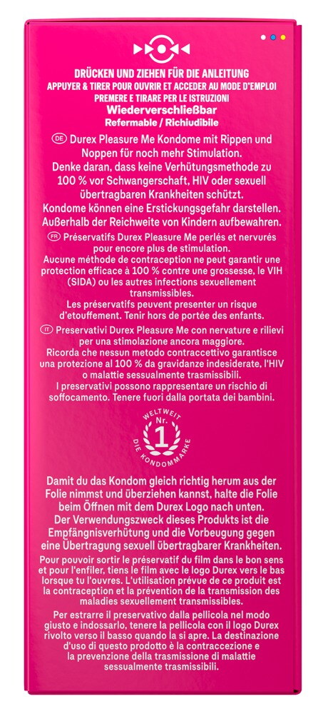 Durex Pleasure Me – gerippte und genoppte Kondome 56 mm, 40 Stück – Produktbild 5