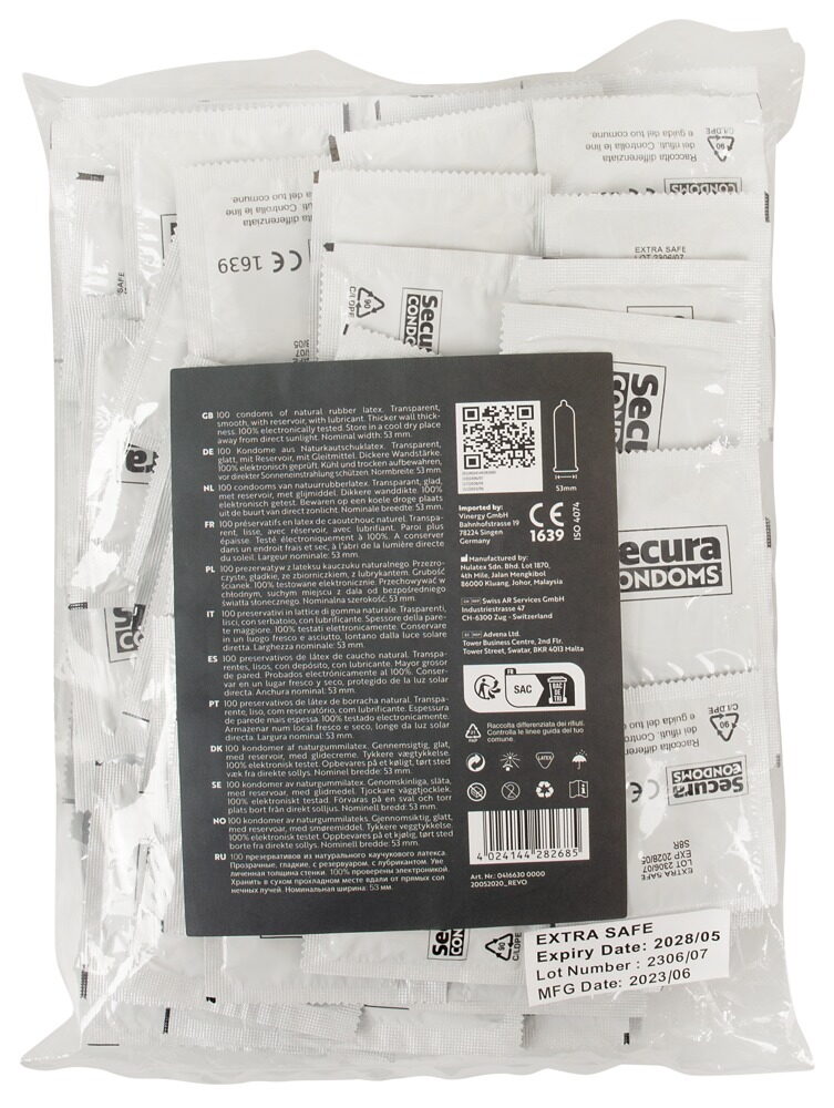 Secura Extra Safe – robustere extra dicke Kondome 53 mm – 100 Stück – Produktbild 2