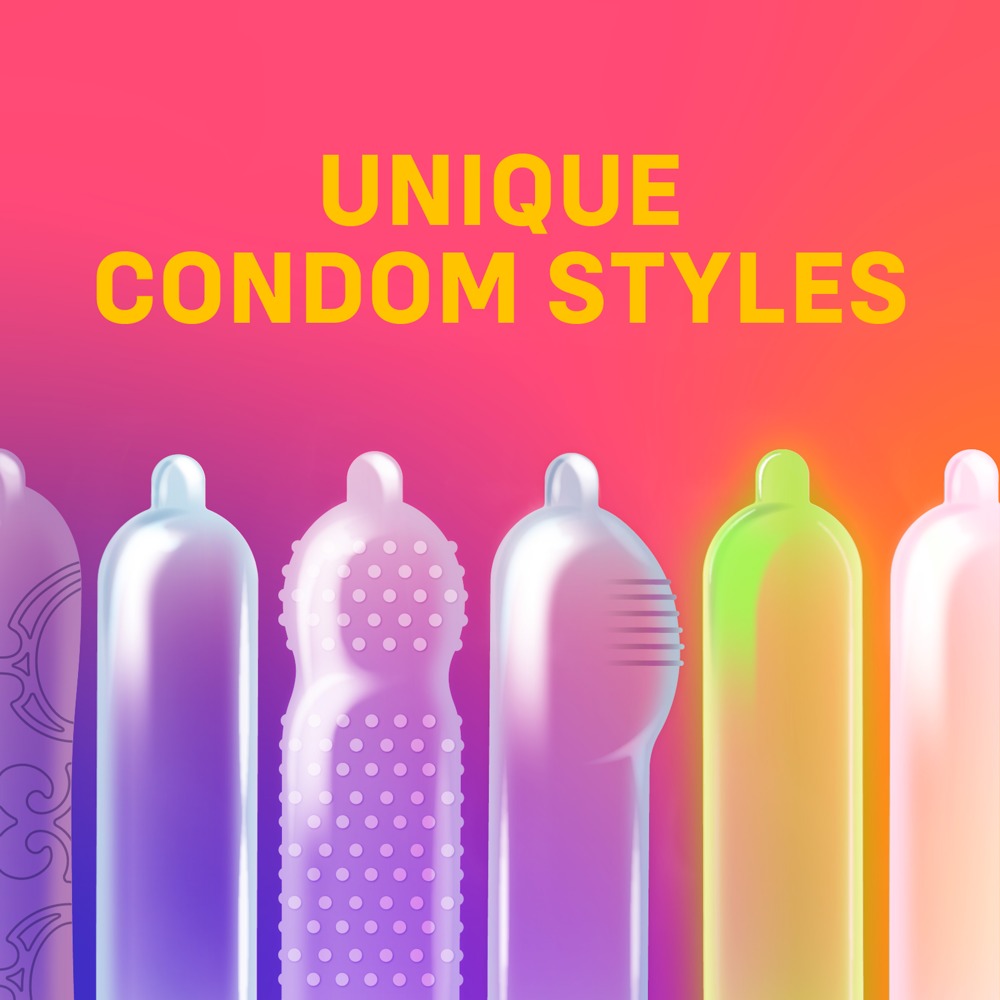 ONE Mixed Pleasures – Kondom-Mix mit sechs Sorten 53 mm, 12 Stück – Produktbild 2