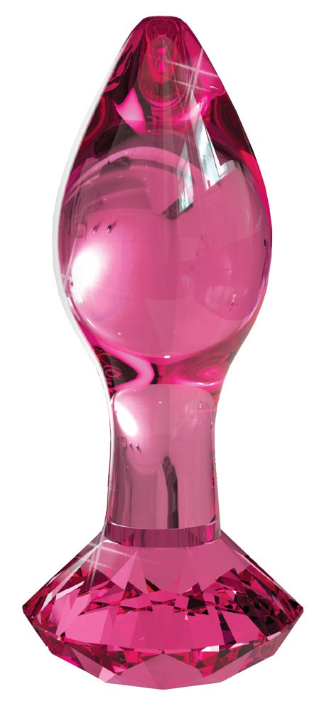 Icicles No. 78 / 79 – Glasplug mit facettiertem Griff – No. 79 – Pink – Produktansicht