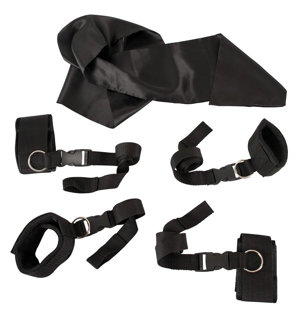 Accessoire Bizarre Bettfessel-Set mit Satin-Schal – 7-teilig – Bild 3
