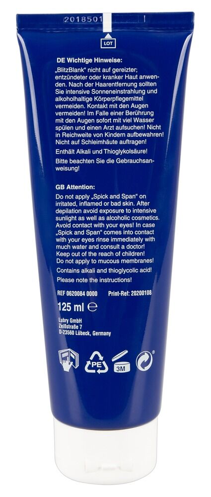BlitzBlank Enthaarungscreme – 125 ml – Intimpflege