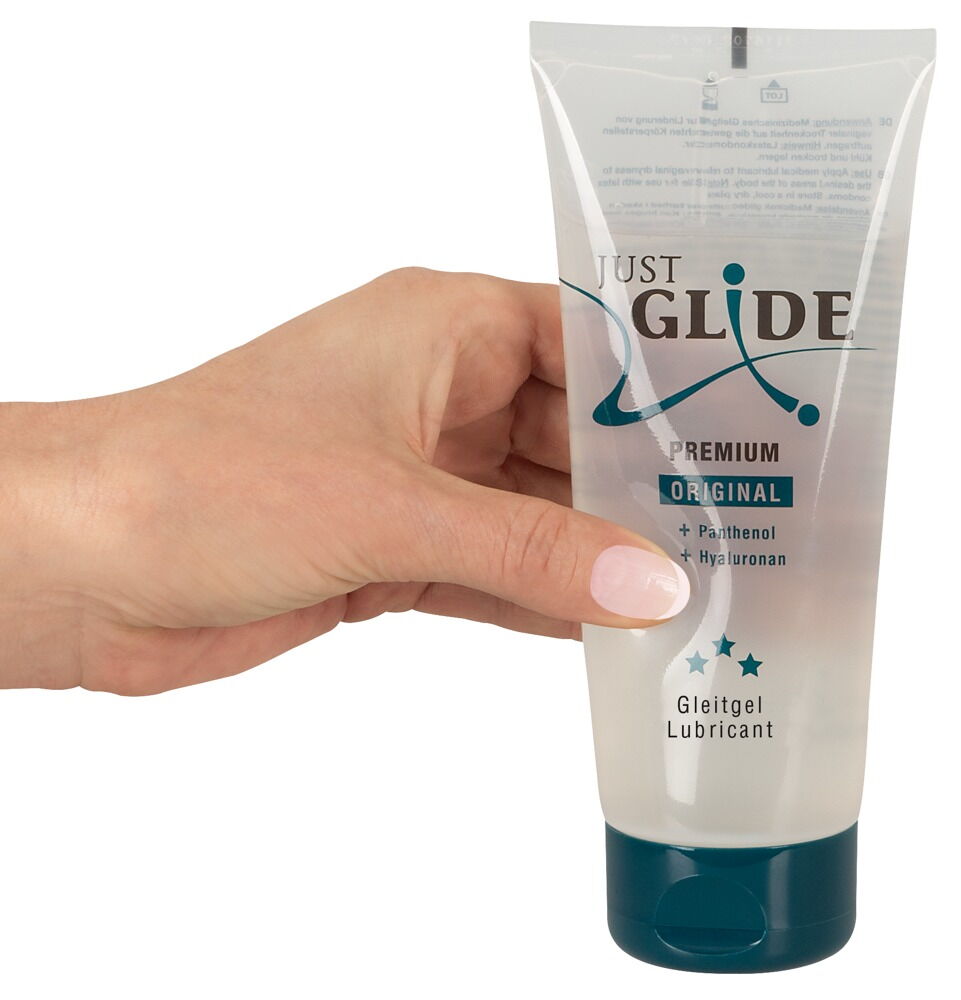 Just Glide Premium – pflegendes Gleitgel mit Hyaluron und Panthenol – 200 ml – Produktbild 3